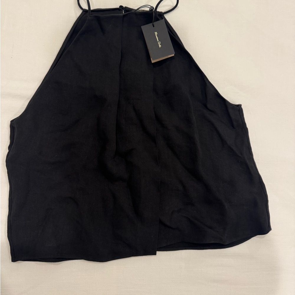 Massimo Dutti Elegant Black Halter Top